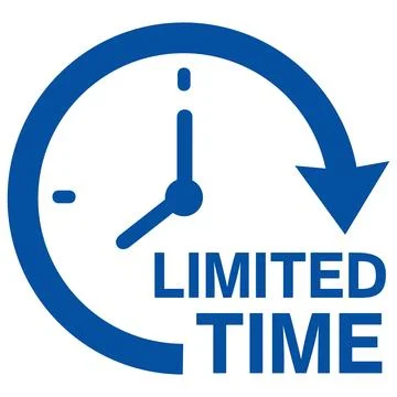 Limited time offer clock icon for sales Illustrazione stock