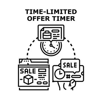 Limited time offer countdown timer concept 스톡 일러스트