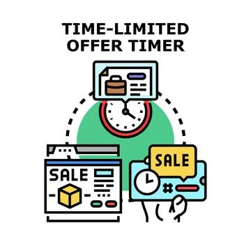 Limited time offer countdown timer concept Stock Illustration