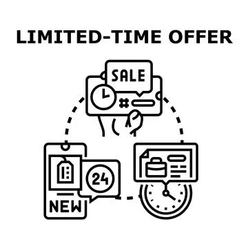 Limited time offer message appearing on mobile screens Stock Illustration