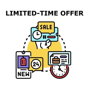 Limited time offer message appearing on mobile screens Stock Illustration