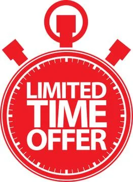Limited time offer red label, vector illustration Illustrazione stock