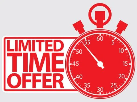 Limited time offer red label, vector illustration Stock-Illustration