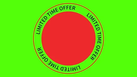 Limited Time Offer Rotating Text on Green Screen | Red Center | 4K Motion Effect Stock Footage 302923970