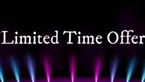 Limited Time Offer text animation with purple and orange stage spotlights on 動画素材 346371833