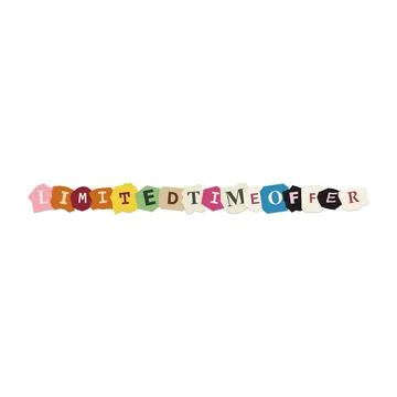 Limited time offer text made of colorful torn paper scraps Stock Photos