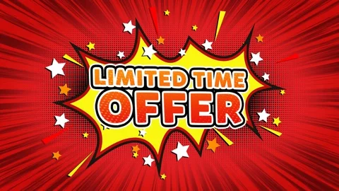 Limited Time Offer Text Pop Art Style Comic Expression. Stock Footage 114973353