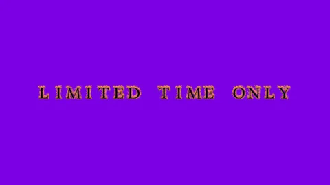 Limited Time only fire text effect violet background Stock Footage 136246057