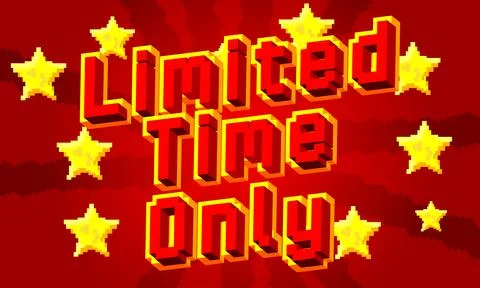 Limited Time Only. Pixelated word with geometric graphic background. Vector c イラスト素材