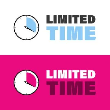 Limited time posters set with clock Ilustração Stock