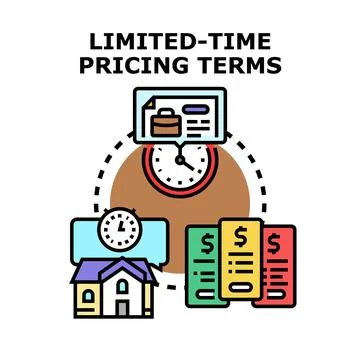 Limited time pricing terms concept vector illustration Stock Illustration