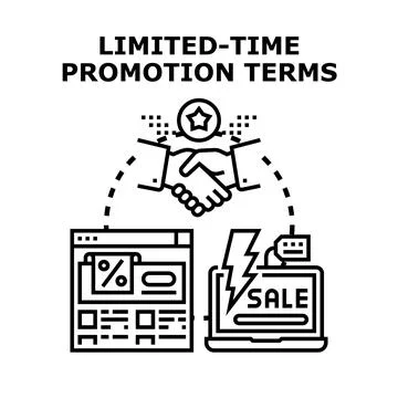 Limited time promotion terms vector icon concept Stock Illustration