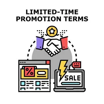 Limited time promotion terms vector icon concept Stock Illustration