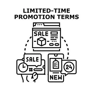 Limited time promotion terms vector icon concept Stock Illustration