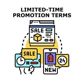 Limited time promotion terms vector icon concept Stock Illustration