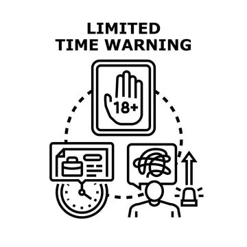 Limited time warning concept with deadline restrictions 스톡 일러스트