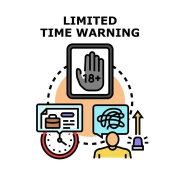Limited time warning concept with deadline restrictions 스톡 일러스트
