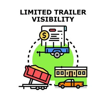 Limited trailer visibility concept vector illustration Stock Illustration