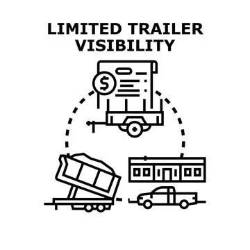 Limited trailer visibility concept vector illustration Stock Illustration