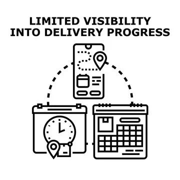 Limited visibility concept regarding delivery progress and tracking Stock Illustration