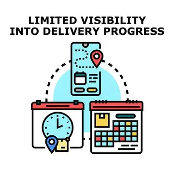 Limited visibility concept regarding delivery progress and tracking Stock Illustration