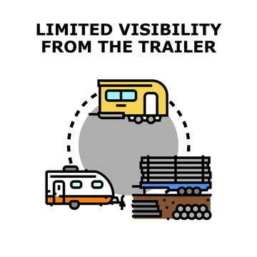Limited visibility concept from a trailer or caravan Stock Illustration
