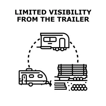 Limited visibility concept from a trailer or caravan Stock Illustration
