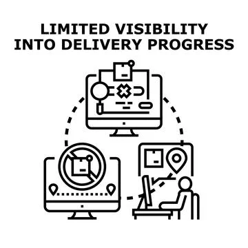 Limited visibility into delivery progress concept イラスト素材