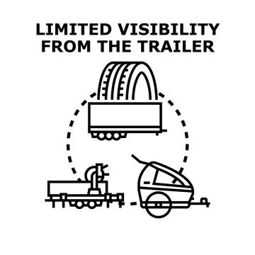 Limited visibility from the trailer concept creating a challenge Stock Illustration