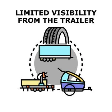 Limited visibility from the trailer concept creating a challenge Stock Illustration
