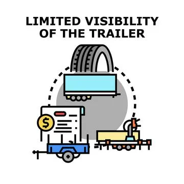 Limited visibility of trailer concept vector illustration Stock Illustration
