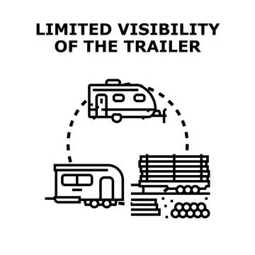 Limited visibility of trailer transporting various goods Stock Illustration