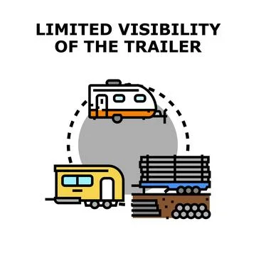 Limited visibility of trailer transporting various goods Stock Illustration