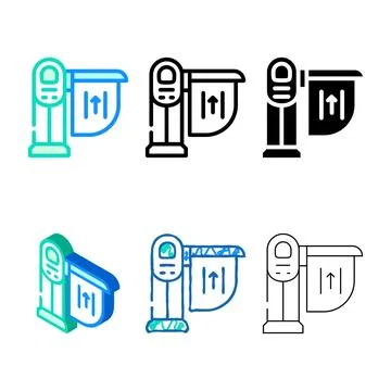 Limiter railway forms color icon vector 库存插图