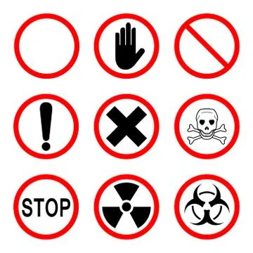 Limiting and warning signs Stock Illustration