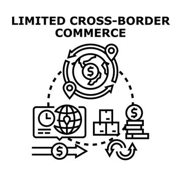 Limiting cross border commerce and international trade transactions Stock Illustration