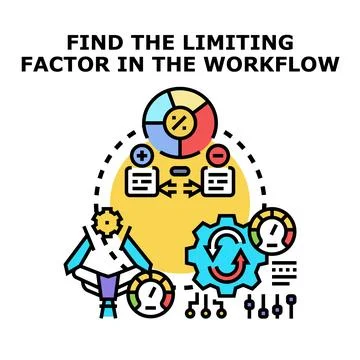 Limiting factor finding in business workflow process イラスト素材