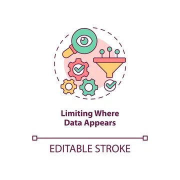 Limiting where data appears concept icon Stock Illustration
