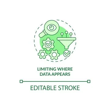 Limiting where data appears green concept icon Illustrazione stock