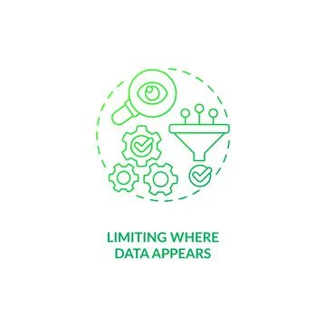 Limiting where data appears green gradient concept icon Illustrazione stock