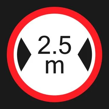 Limiting width sign flat icon Illustrazione stock