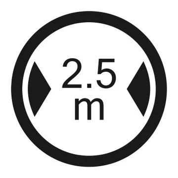 Limiting width sign line icon Stock Illustration