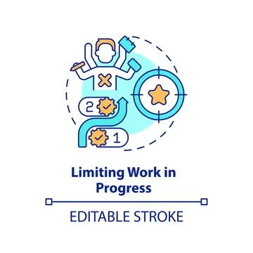 Limiting work in progress multi color concept icon 스톡 일러스트