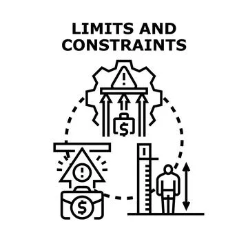 Limits and constraints challenging individual and business growth Stock-Illustration