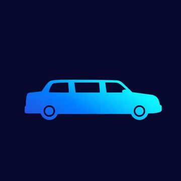Limo car or limousine vector icon Stock Illustration