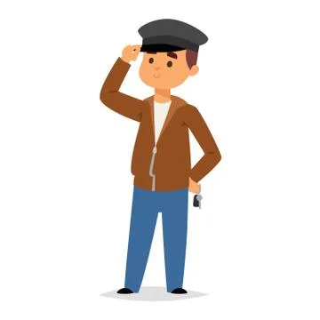 Limo chauffeur driver character Stock Illustration