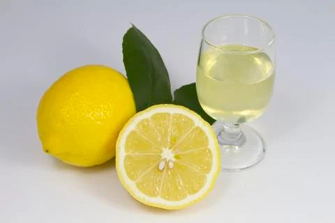 Limoncello with Lemons Stock Photos