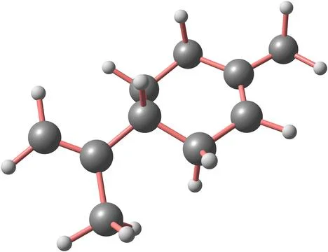 Limonene molecular structure isolated on white Stock Illustration
