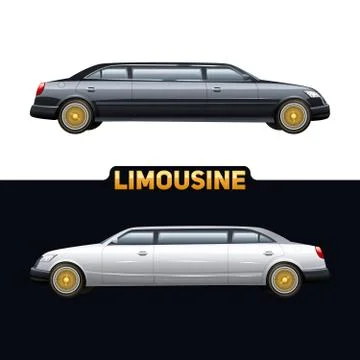 Limousine Auto Two Banners Set 库存插图