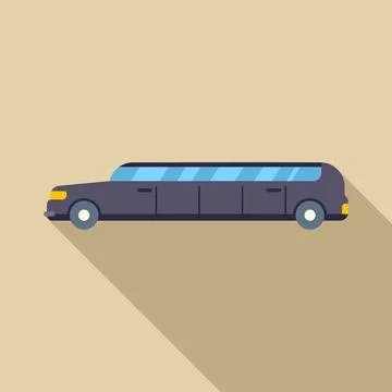 Limousine car icon with long shadow elegant transport イラスト素材